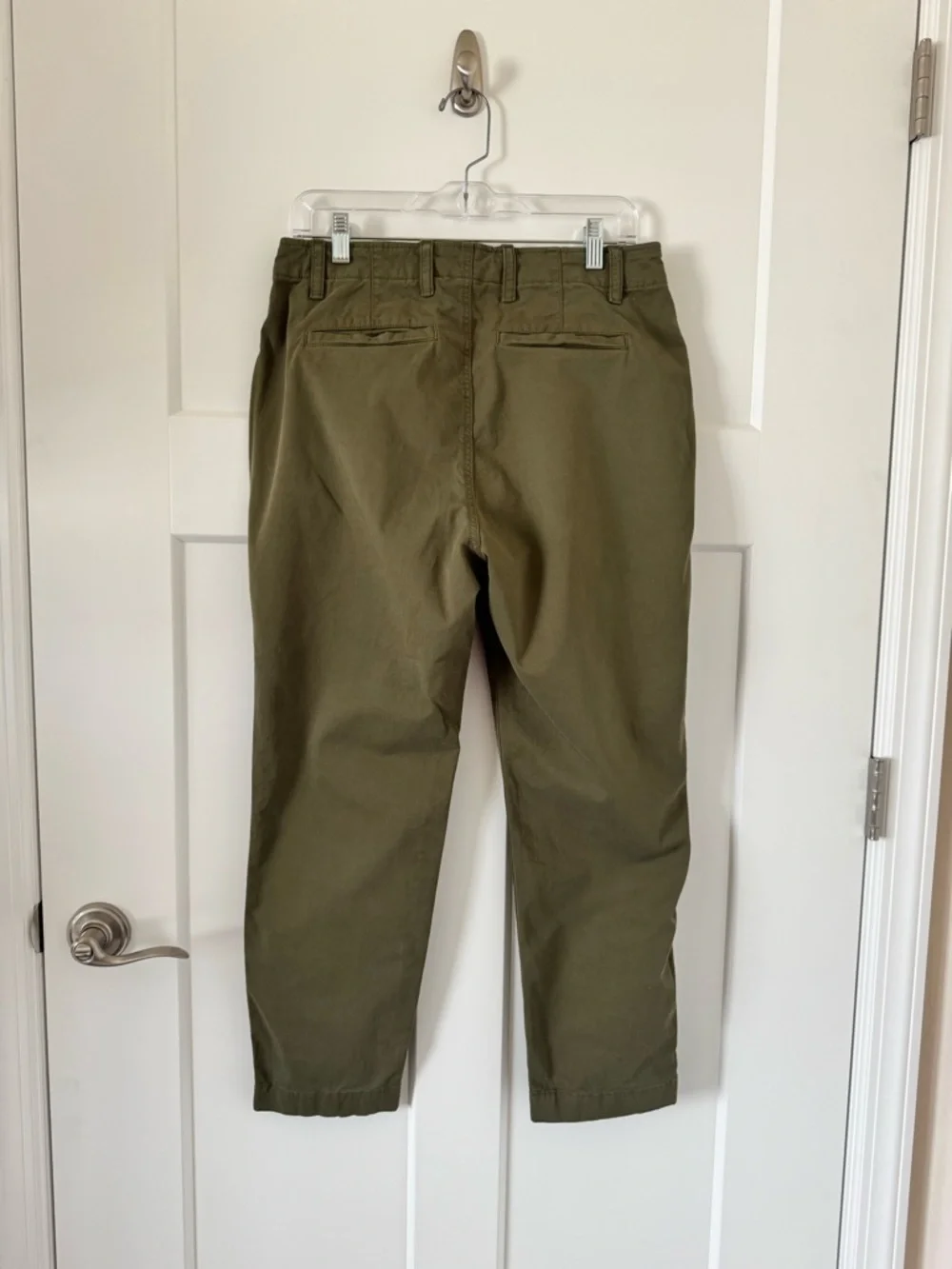 GAP Olive Green Downtown Khaki Ankle Cropped Straight Leg Chino Pants Size 10
